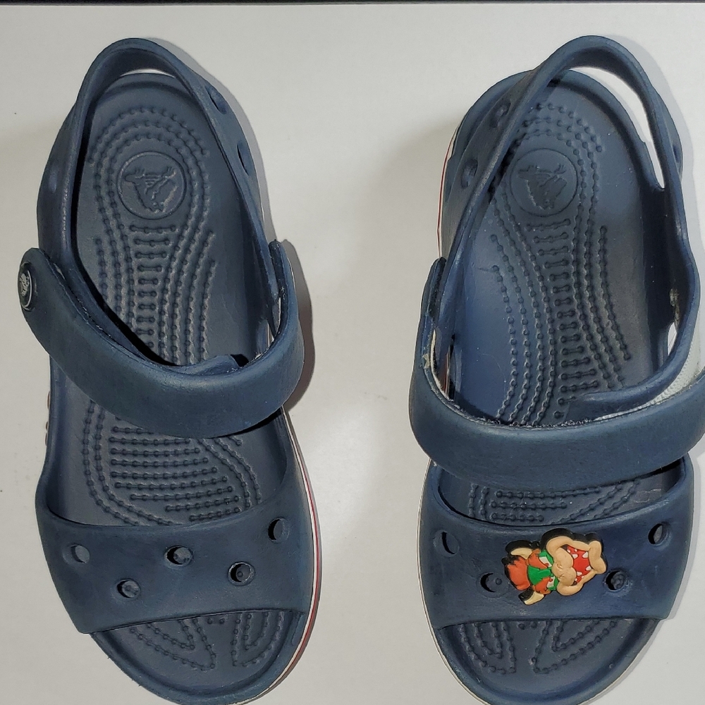CROCS Kids Navy Sandals with Fun Charm